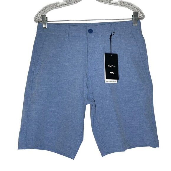 RVCA Blue Flat Front Chino 10.5” Shorts Size 29 Men’s NEW - Picture 1 of 11